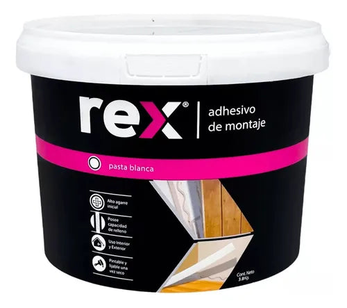 ADHESIVO MONTAJE GALON 3.8 KG REX