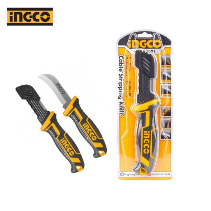 CUCHILLO PELACABLE HOJA CURVA 200MM INGCO