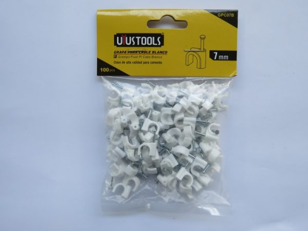 GRAPA P/CABLE BLANCO 7MM 100 PCS UYUSTOOLS