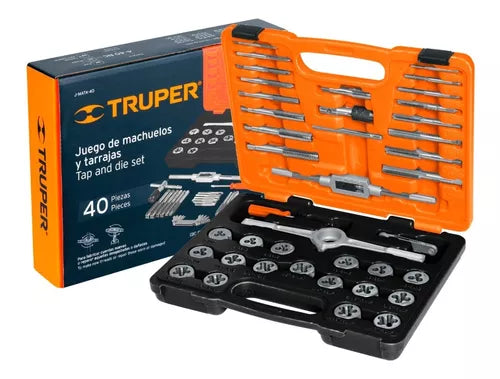 JUEGO MACHUELOS Y TERRAJAS 40 PCS TRUPER