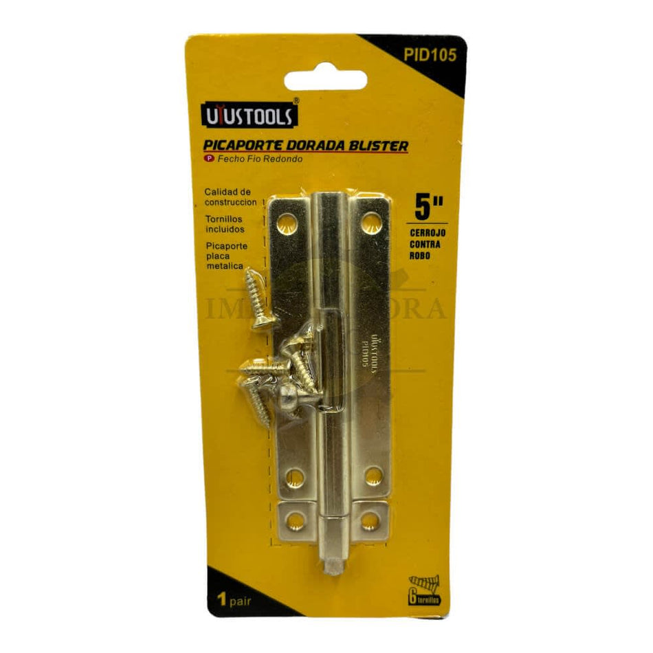 PICAPORTE 5" DORADA BLISTER UYUSTOOLS