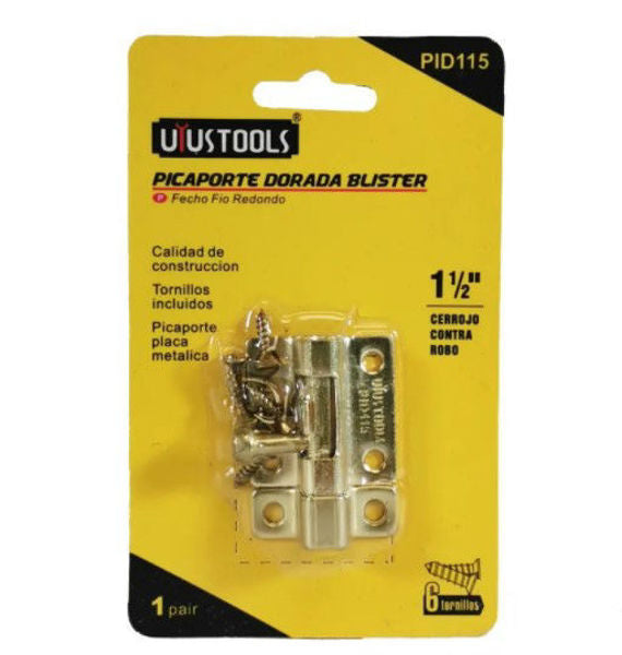 PICAPORTE DORADA 1.1/2 BLISTER UYUSTOOLS