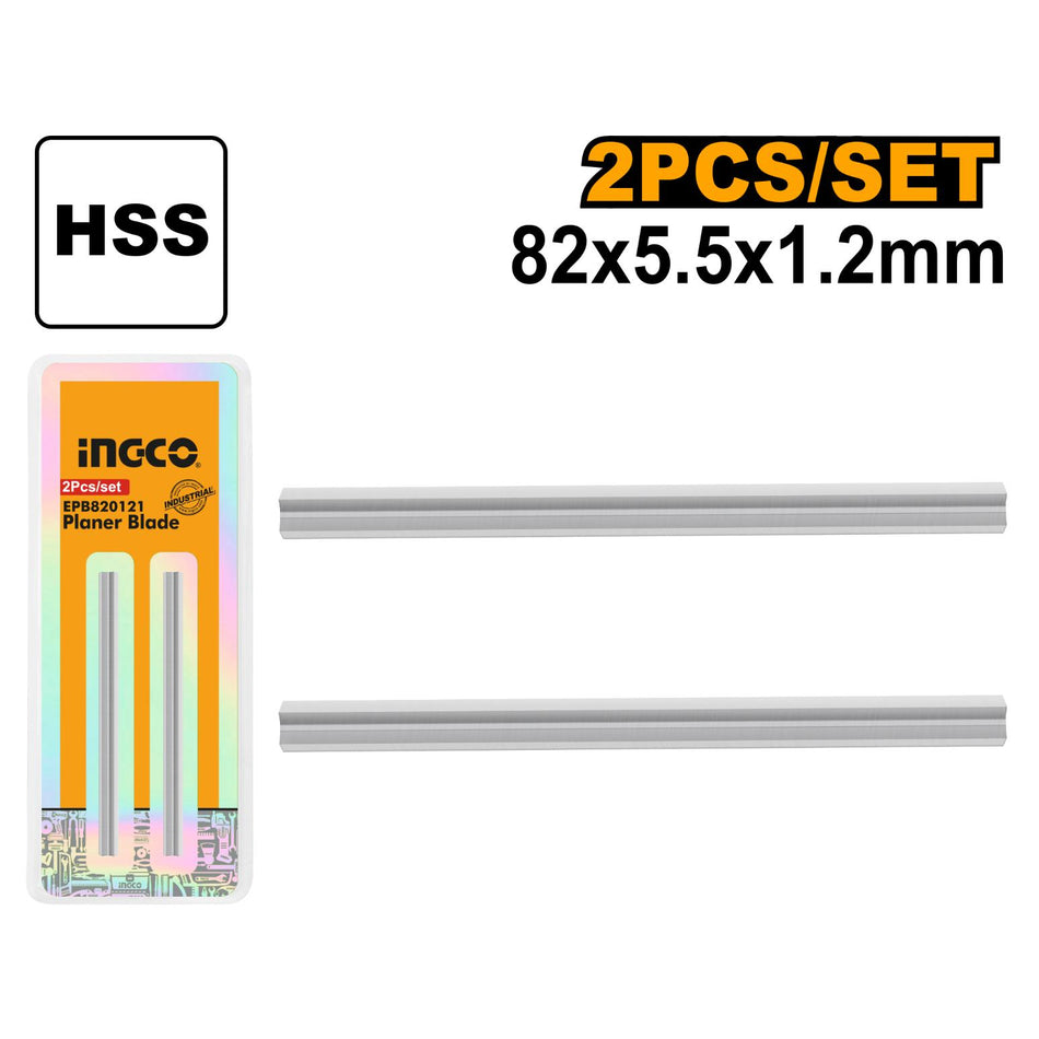 SET CUCHILLAS CEPILLADORA INDUSTRIAL 2 PCS 82 X 5 X 1.2 INGCO