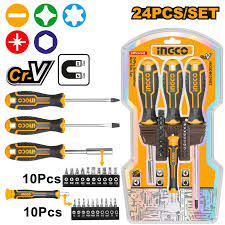 SET DESTORNILLADOR PUNTAS PH/SL/H/T 24 PIEZAS INGCO HKSDB02482