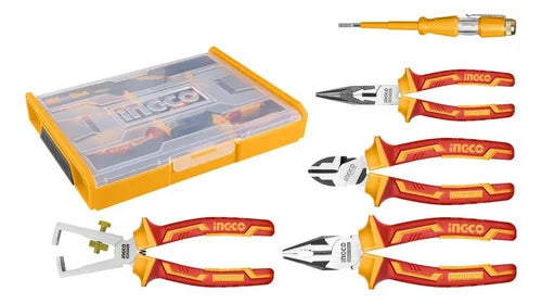 SET HERRAMIENTAS VDE INDUSTRIAL + CAJA ORGANIZADORA  5 PCS INGCO