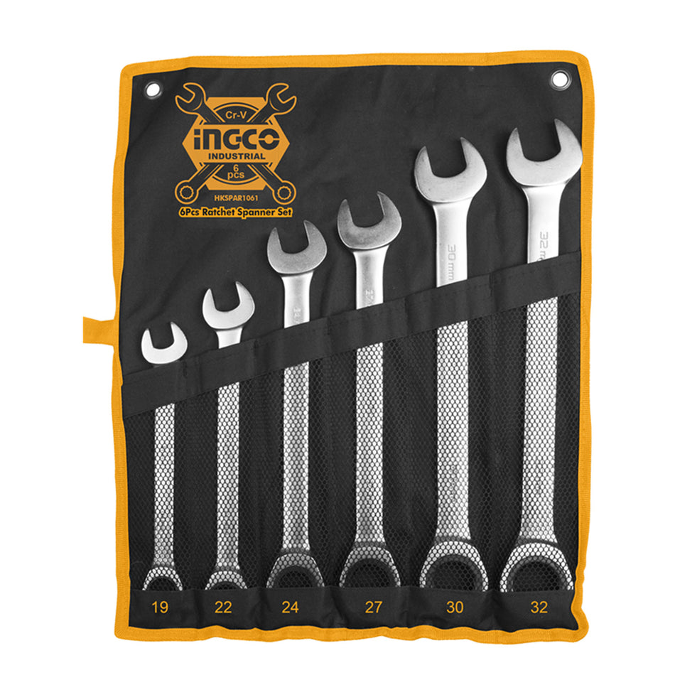 SET LLAVES PUNTA/CHICHARRA INDUSTRIAL 6 PIEZAS 19 - 32MM INGCO