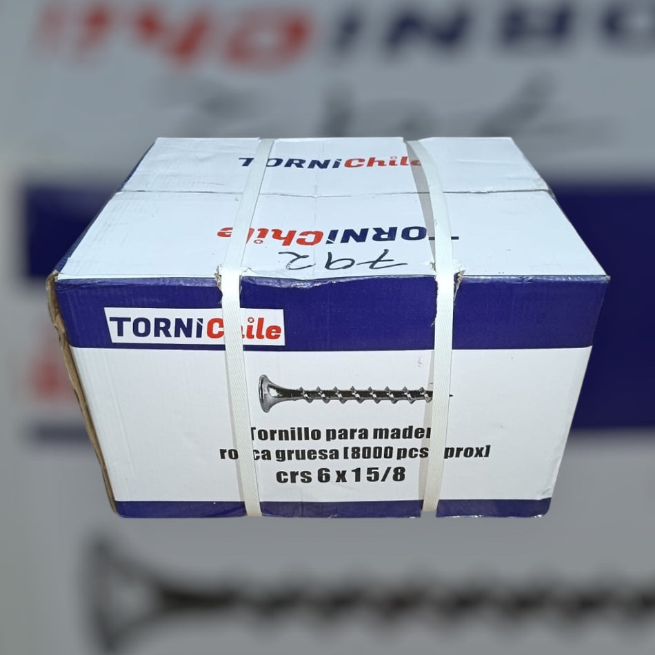 TORNILLO VOLC. 6 X 1.5/8 H. CTE ZINC (8.000 UN)