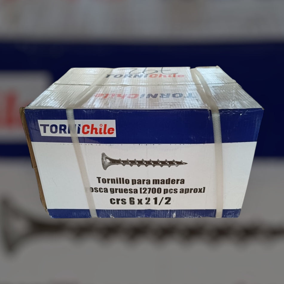 TORNILLO VOLC. 6 X 2.1/2 H. CTE. ZINC (2.700 UN)