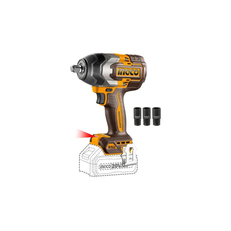 PISTOLA IMPACTO BL INALAMBRICA 1/2 20V 800NM INGCO