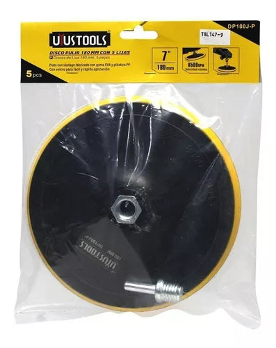 DISCO GOMA P/PULIR 7" 5 LIJAS UYUSTOOLS