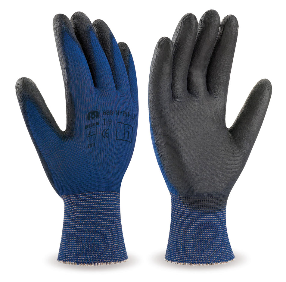 GUANTE NITRILO T/9 AZUL-NEGRO