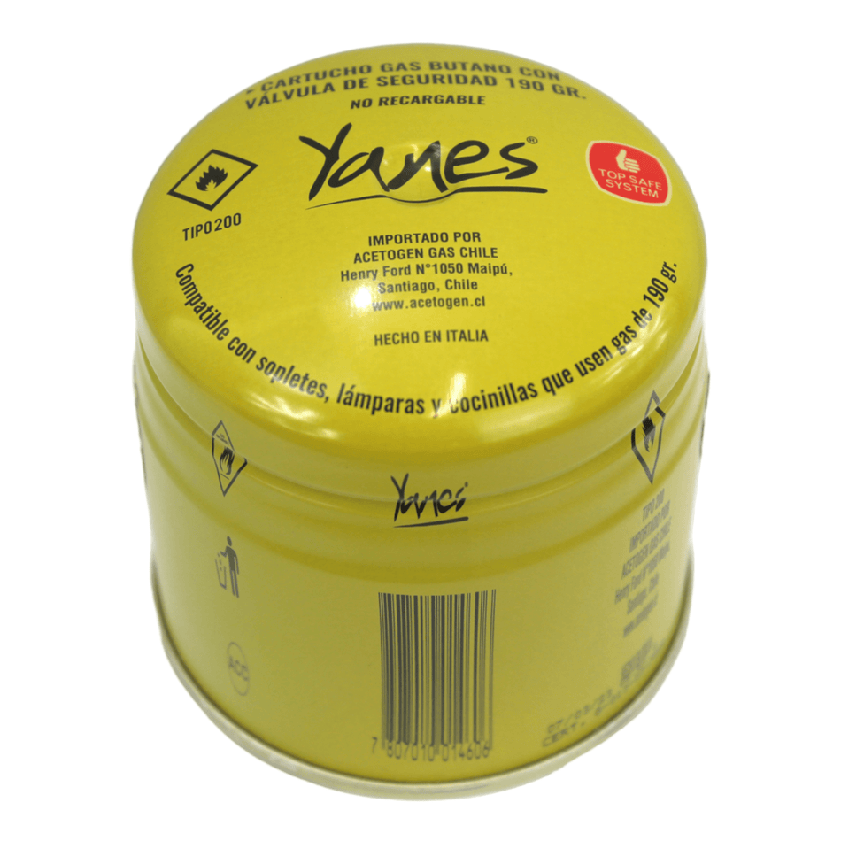 CARTUCHO GAS BUTANO 190 GR YANES