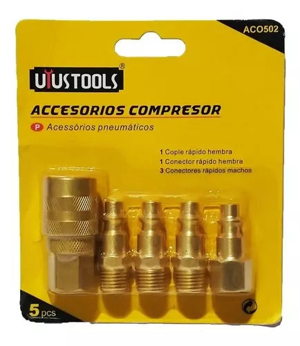 SET DE ACOPLES RAPIDOS 5 PCS BRONCE UYUSTOOLS