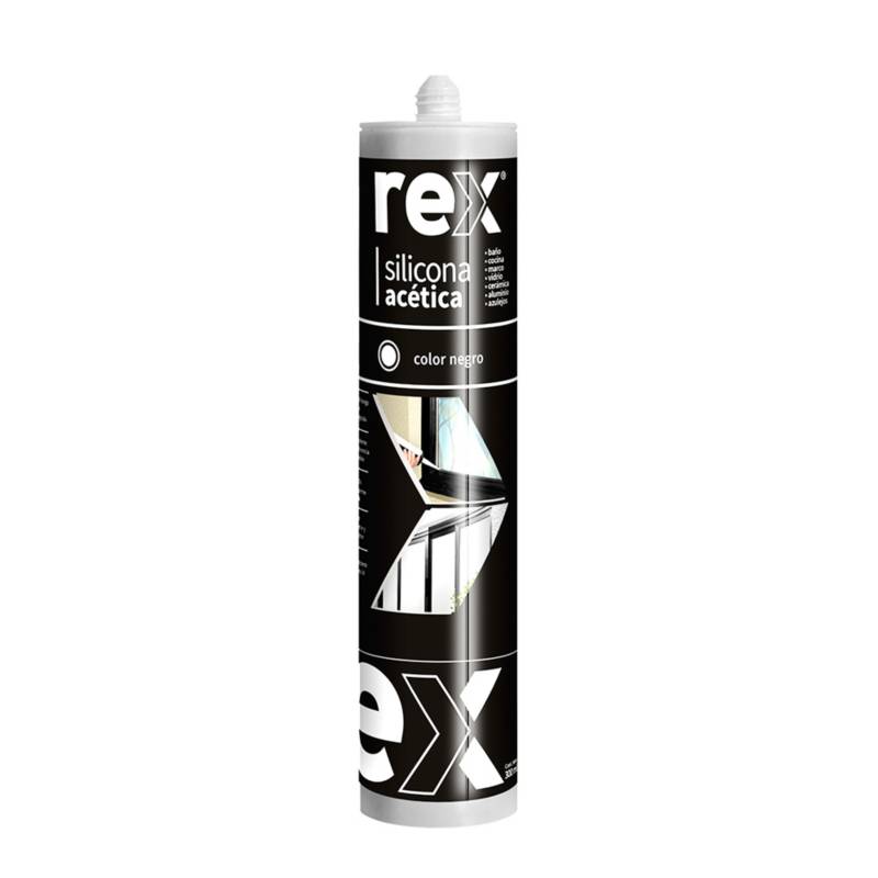 SILICONA ACETICA NEGRA 300ML REX