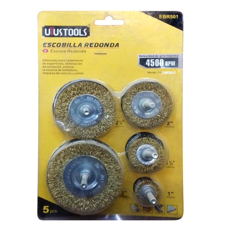 JUEGO DE ESCOBILLA REDONDA PLANA 5 PCS UYUSTOOLS