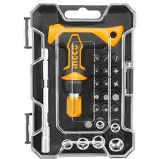 SET DESTORNILLADOR T 24 PCS PUNTAS Y DADOS INGCO