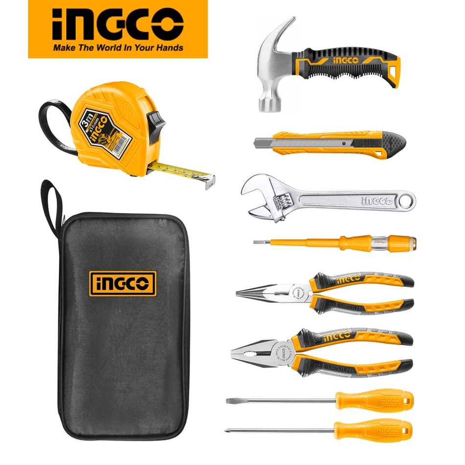 SET DE HERRAMIENTAS 9 PIEZAS + ESTUCHE INGCO
