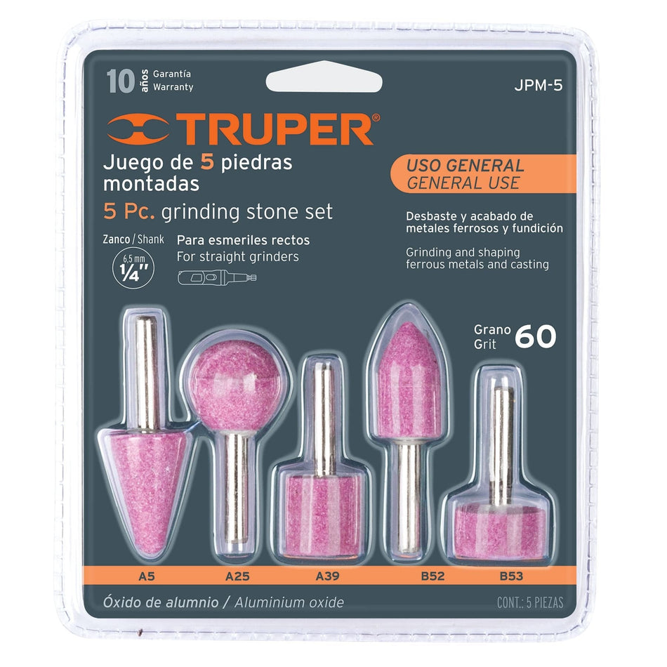 JUEGO DE PIEDRA P/DREMEL 5 PCS TRUPER