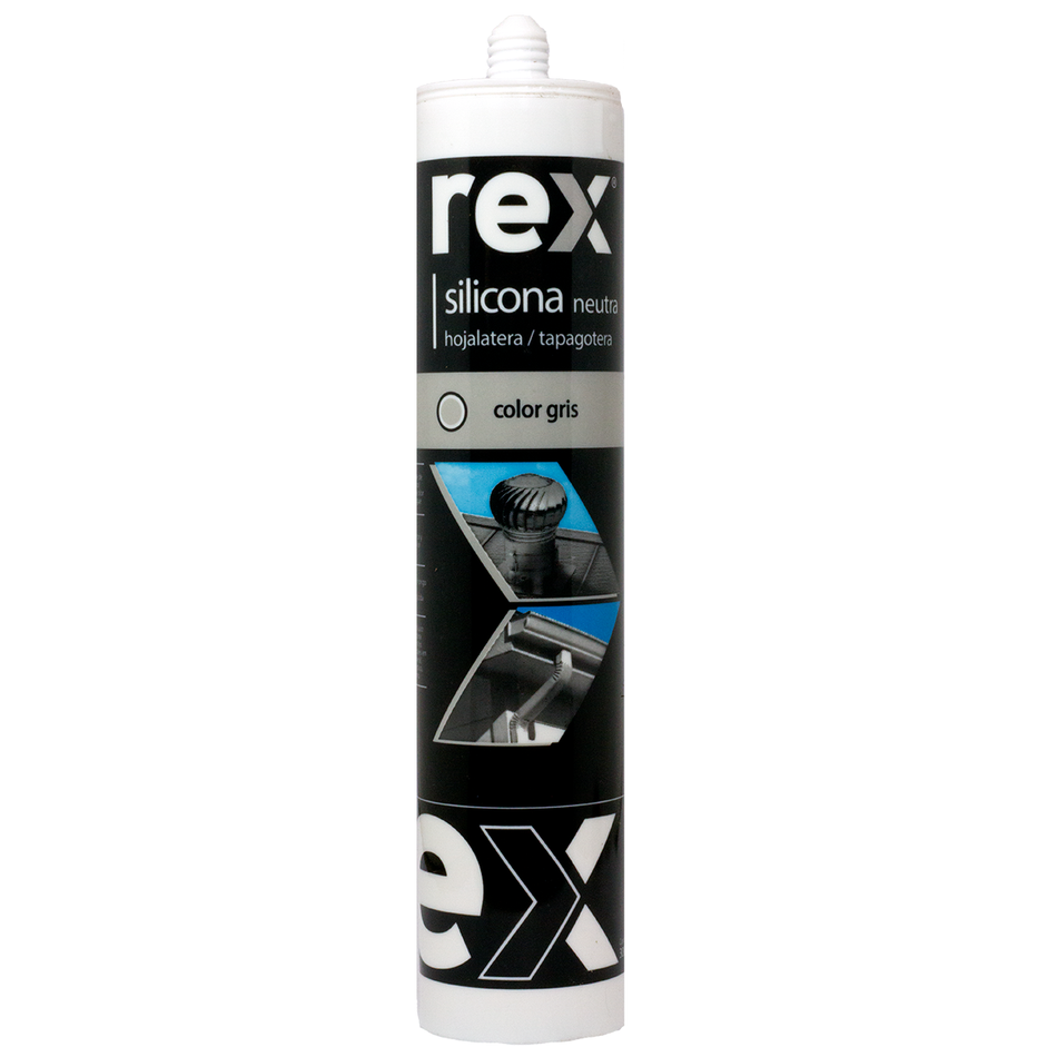 SILICONA NEUTRA HOJALATERA GRIS 300ML REX